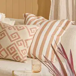 Pillow Talk Frankie Feather Stripe Cushion by Habitat offer