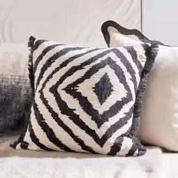 Pillow Talk Soraya Ikat Chenille Square Cushion by Habitat offer