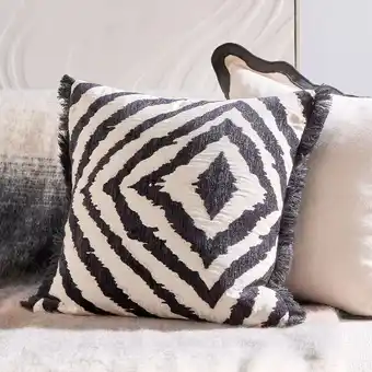 Pillow Talk Soraya Ikat Chenille Square Cushion by Habitat offer