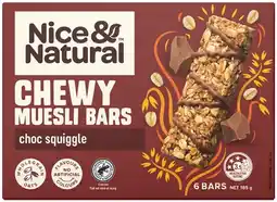 IGA Nice & Natural Chewy Muesli Bars 6 Pack Selected Varieties offer