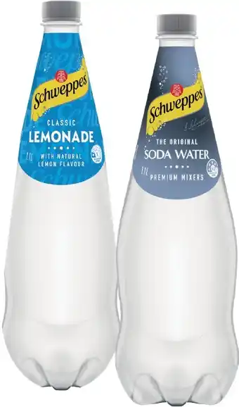 IGA Schweppes Mixers, Soft Drink or Natural Mineral Water 1.1 Litre Selected Varieties offer