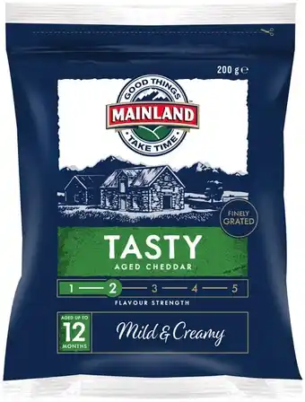 IGA Mainland Tasty or Mozzarella Finely Grated Cheese 200g offer