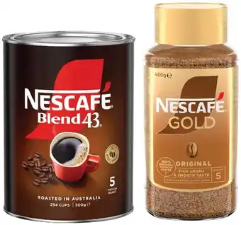 IGA Nescafé Blend 43 Instant Coffee 500g or Gold Original 400g Selected Varieties offer