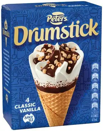 IGA Peters Drumstick 4 Pack or Minis 6 Pack Selected Varieties offer