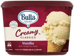 IGA Bulla Creamy Classics Ice Cream 2 Litre Selected Varieties offer