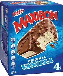 IGA Peters Maxibon 4 Pack Selected Varieties offer