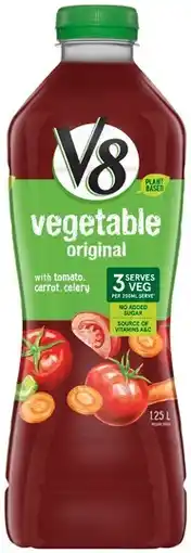 IGA V8 Fruit & Vegetable Juice 1.25 Litre Selected Varieties offer