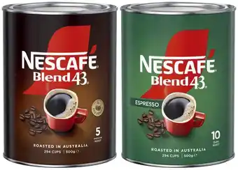 IGA Nescafé Blend 43 Coffee 500g or Gold Original 400g Selected Varieties offer