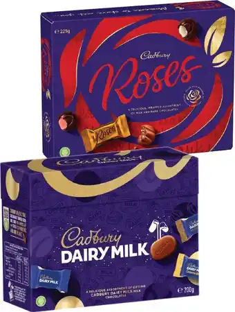 IGA Cadbury Dairy Milk Chocolate Gift Box 200g or Roses Gift Box 225g offer