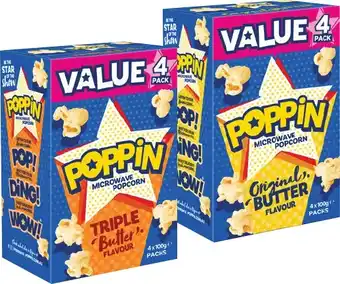 IGA Poppin Microwave Popcorn 4x100g Selected Varieties offer