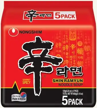 IGA Nongshim Instant Noodle 5 Pack Selected Varieties offer