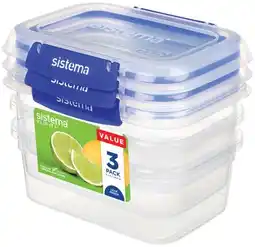 IGA Sistema Klip It Rectangle 1 Litre 3 Pack offer