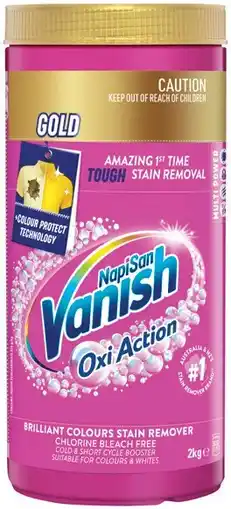 IGA Vanish NapiSan Gold Oxi Action 2kg or Gel 2 Litre Selected Varieties offer