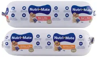 IGA Nutrimate Dog Food Roll 1kg Selected Varieties (Refrigerated Pet Food) offer