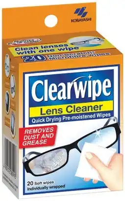 IGA Clearwipe Lens Cleaner Wipes 20 Pack Selected Varieties offer