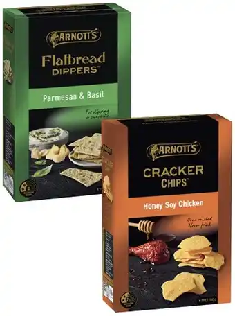 IGA Arnott’s Cracker Chips 150g, Flatbread Dippers 130g or Sourdough Crisps 150g Selected Varieties offer