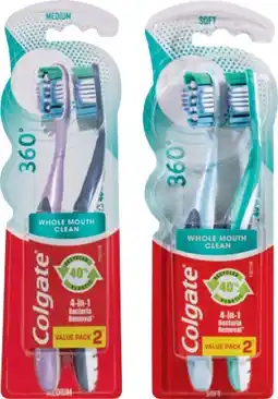 IGA Colgate 360° Toothbrush 2 Pack Selected Varieties offer