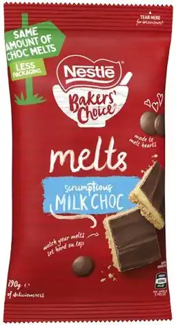 IGA Nestlé Plaistowe Baking Chocolate Block 180g, Chocbits 200g or Melts 290g Selected Varieties offer