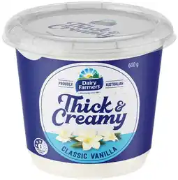 IGA Dairy Farmers Thick & Creamy Yoghurt 550‑600g Selected Varieties offer