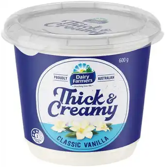 IGA Dairy Farmers Thick & Creamy Yoghurt 550‑600g Selected Varieties offer