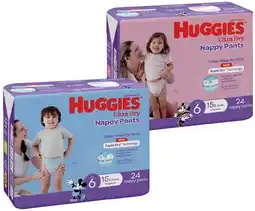 IGA Huggies Nappy Pants 24‑36 Pack Selected Varieties offer