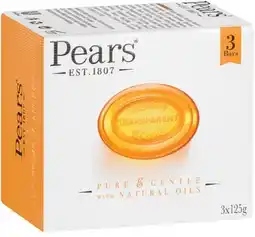 IGA Pears Transparent Soap Pure & Gentle With Natural Oils 3 Pack offer