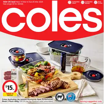 Coles Coles Australian No Added Hormones Beef Porterhouse Steak offer