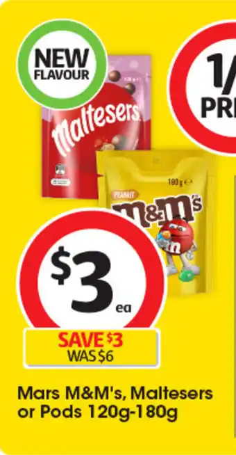 Coles Mars M&M's, Maltesers or Pods offer