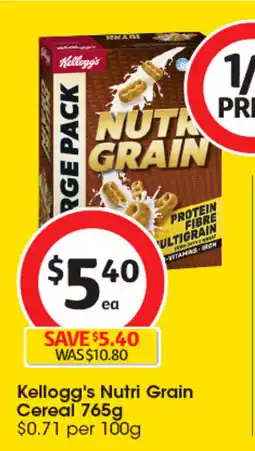 Coles Kellogg's Nutri Grain Cereal offer