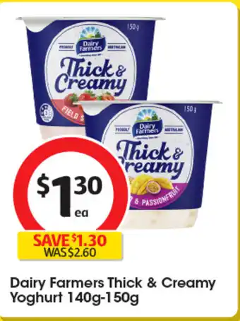 Coles Dairy Farmers Thick & Creamy Yoghurt offer