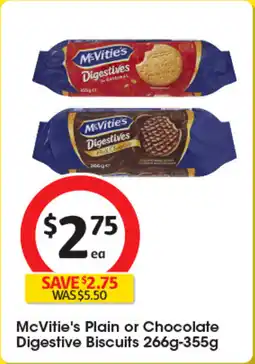 Coles McVitie's Plain or Chocolate Digestive Biscuits offer