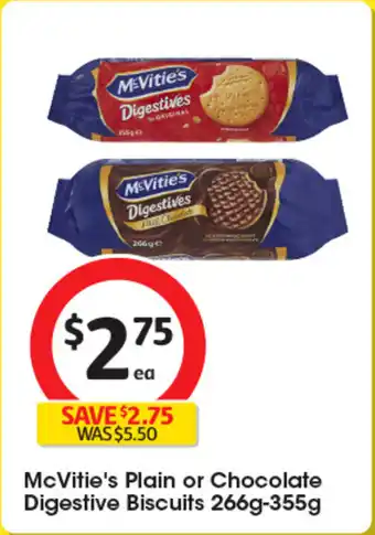 Coles McVitie's Plain or Chocolate Digestive Biscuits offer