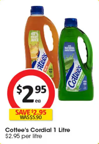 Coles Cottee's Cordial offer