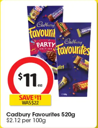 Coles Cadbury Favourites offer