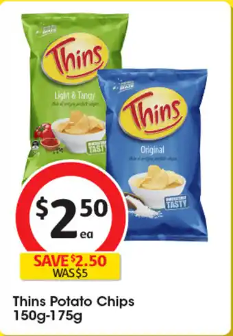 Coles Thins Potato Chips offer