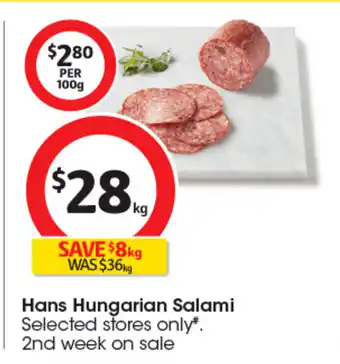 Coles Hans Hungarian Salami offer