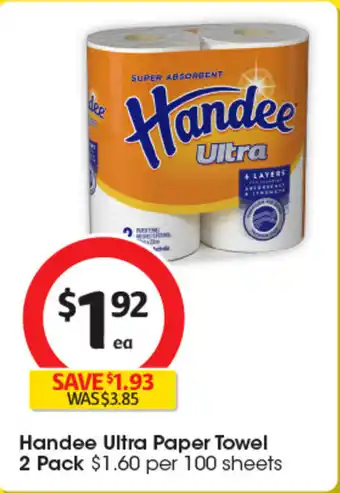 Coles Handee Ultra Paper Towel offer