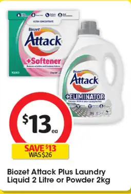 Coles Biozet Attack Plus Laundry Liquid  or Powder offer