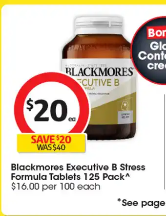 Coles Blackmores Executive B Stress Formula Tablets offer