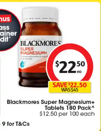 Coles Blackmores Super Magnesium+ Tablets offer