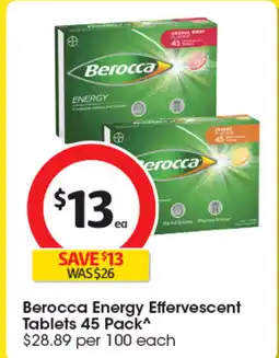 Coles Berocca Energy Effervescent Tablets offer