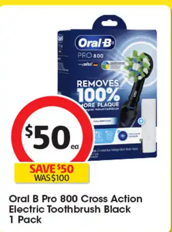 Coles Oral B Pro 800 Cross Action Electric Toothbrush Black offer