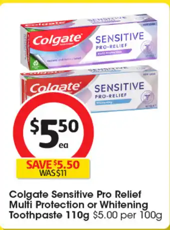 Coles Colgate Sensitive Pro Relief Multi Protection or Whitening Toothpaste offer