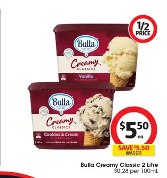 Coles Bulla Creamy Classic offer