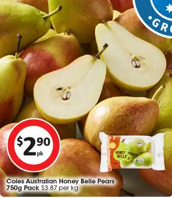 Coles Coles Australian Honey Belle Pears offer