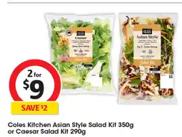 Coles Coles Kitchen Asian Style Salad Kit or Caesar Salad Kit offer