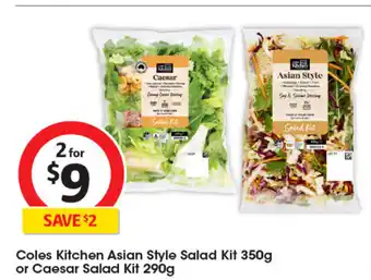 Coles Coles Kitchen Asian Style Salad Kit or Caesar Salad Kit offer