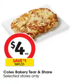 Coles Coles Bakery Tear & Share offer