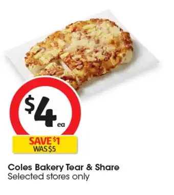 Coles Coles Bakery Tear & Share offer