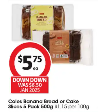 Coles Coles Banana Bread or Cake Slices offer